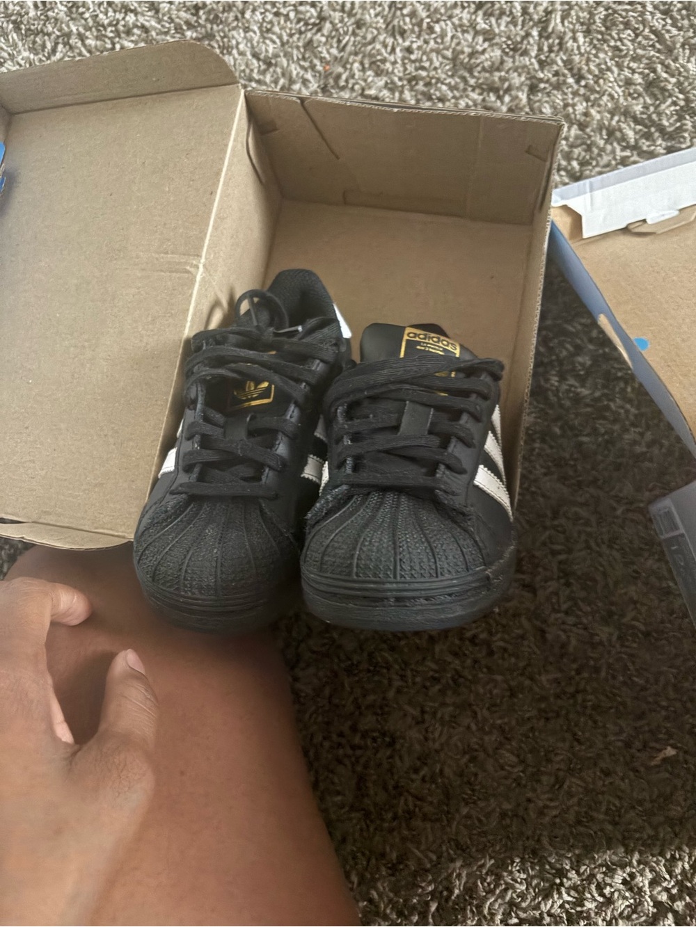 adidas Kids Black Sneakers with White Stripes